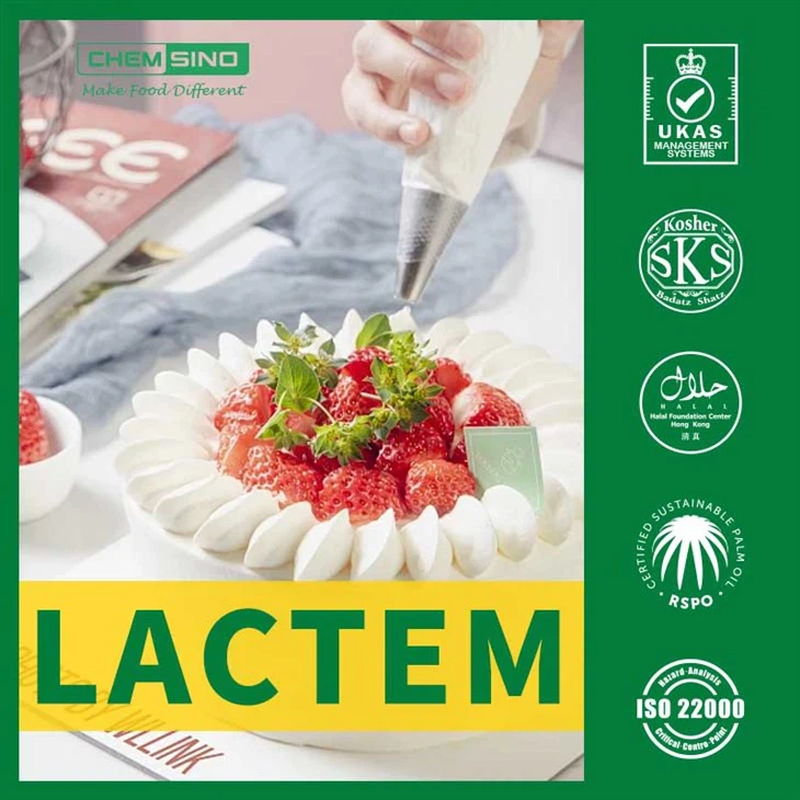 Lactem emulgeringsmedel E472b för livsmedelsbearbetning