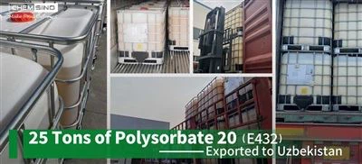 25 ton polysorbat 20 (E432) exporteras till Uzbekistan